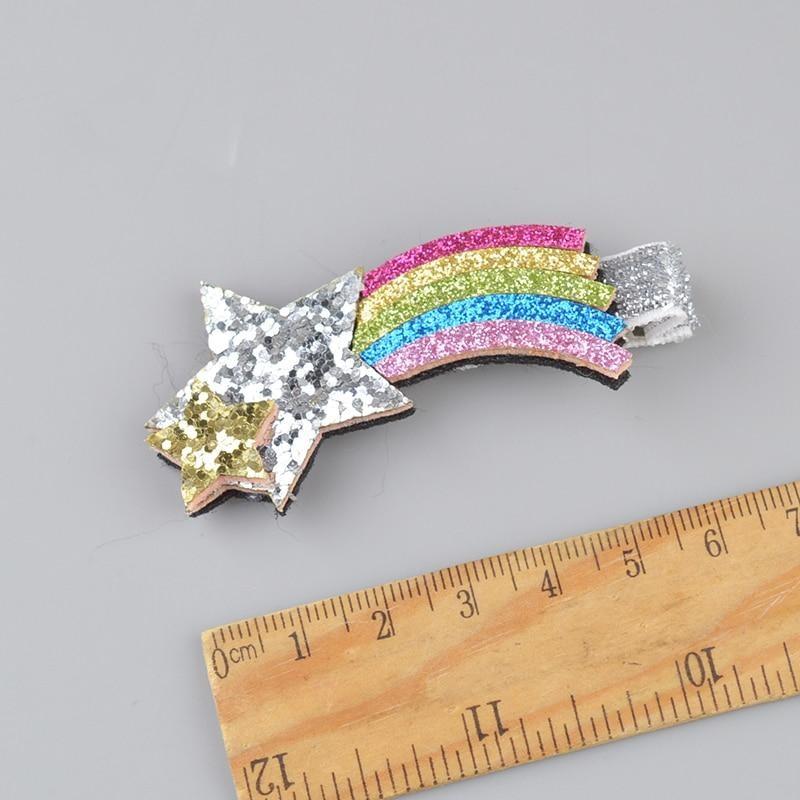 Kawaii Glitter Unicorn Hair Clips Barrettes Cute Fashion Little Space Hairpins Clip On Accessories 