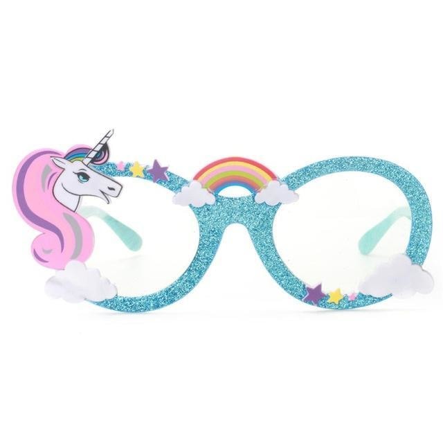 Glitter Unicorn Shades - Blue Clear Lenses - Glasses