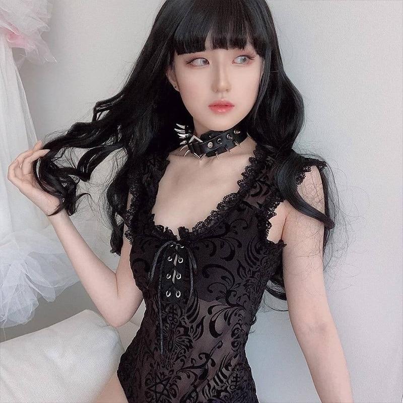 Gothic Beauty Bodysuit - L - onesie