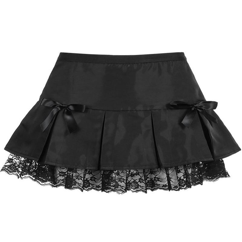 Gothic Queen Skirt - baby deer, bambi, black lace, skirt, clothing