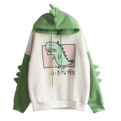 green dinosaur hoodie dress with 3D Spikes and Japanese Little Monster Print – Kawaii Babe Holiday flower girl dresses