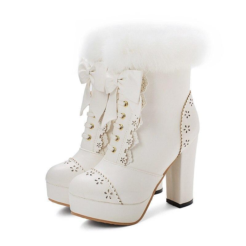 Holiday Lolita Booties - White / 12.5 - boots