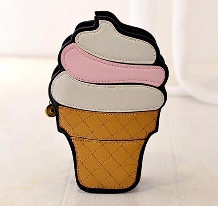 Harajuku 2D 2 Dimensional Cartoon Icecream Cone Fairy Kei Purse Handbag Kawaii