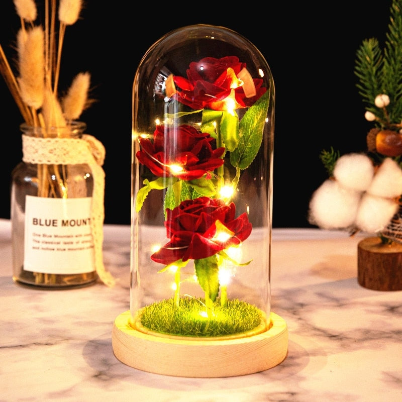 Immortal Rose Light - beauty and the beast, flower, flowers, lamp, lamps Kawaii Babe