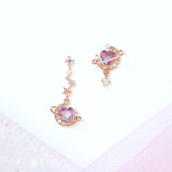 Interplanetary Love Earrings - crystal earrings, crystal jewelry, dangle earrings, drop earrings, earrings Kawaii Babe