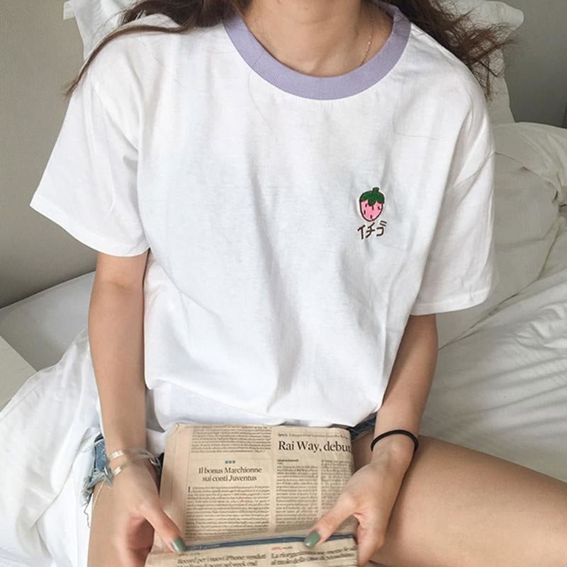 Korean Japanese Fruit T-Shirts Tee Oversized Harajuku | Kawaii Babe