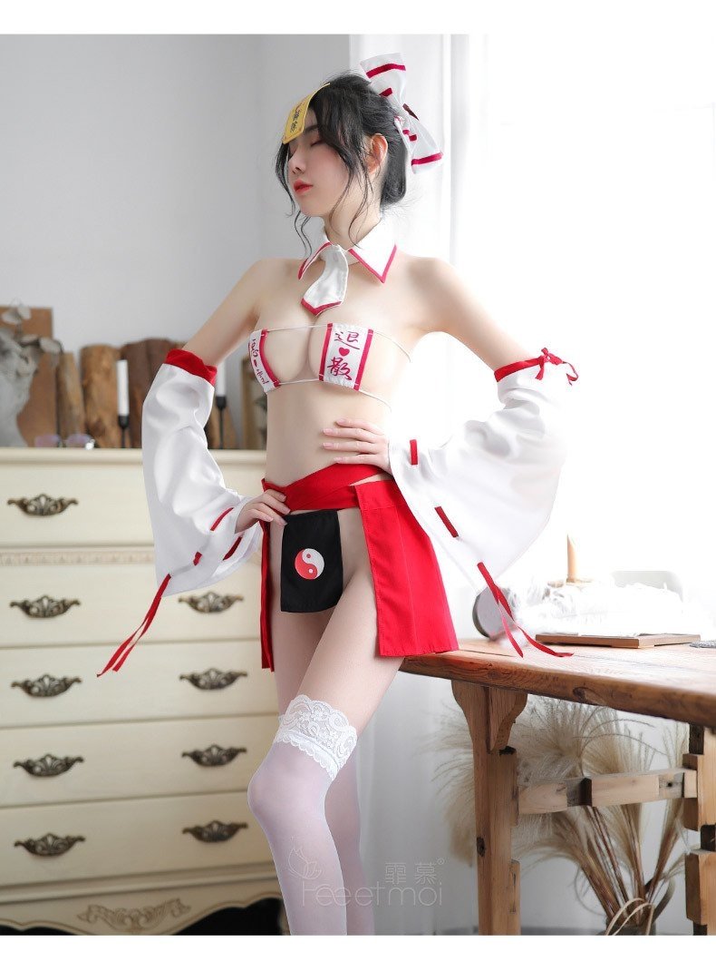 Japanese Nurse Kimono Cosplay Costume Lingerie Sexy Cute Red White Japan Traditional
