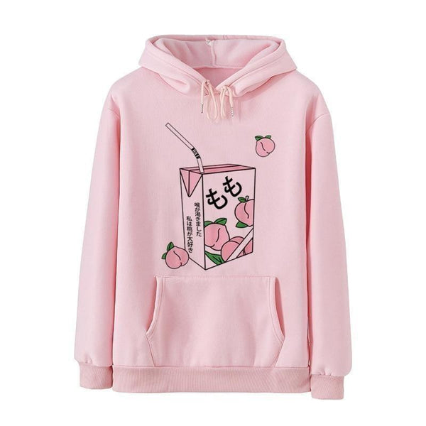 Japanese Peach Milk Hoodie - Pink / S - hooded, hoodie, hoodies, japan, japanese