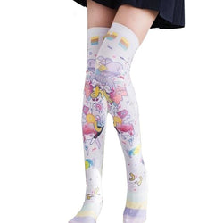 Amazon.com: WDZIZFG Japanese Striped Knee-high Stockings Cosplay Anime  Thigh Socks Women's Christmas Socks (Color : W, Size : 23.6 in) : Clothing,  Shoes & Jewelry