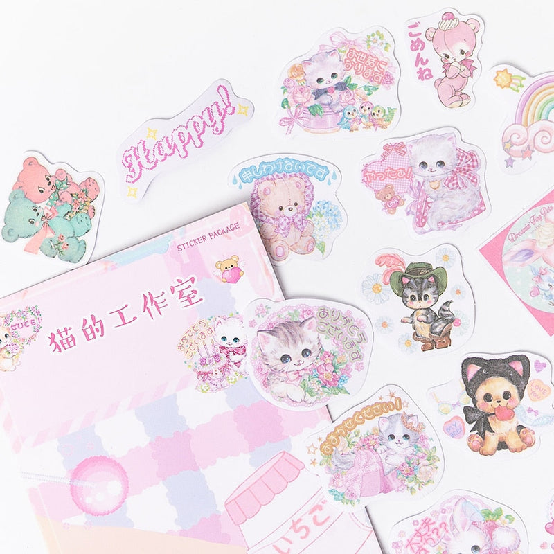 Kawaii Kitten Laser Cut Sticker Set - cat, cat stickers, cats, kittens, scrapbooking Kawaii Babe
