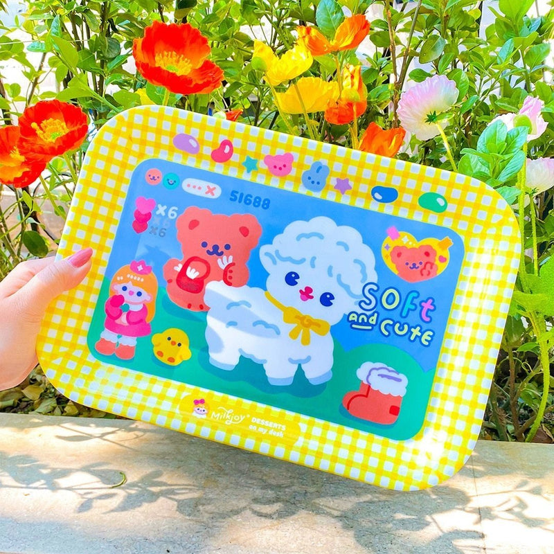 Kawaii Serving Trinket Trays - Yellow Sheep - barette, barettes, barrettes, hair accessories, clip