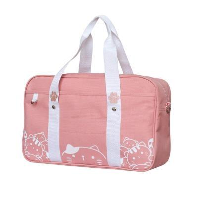Pink Kawaii Kitty Cat Duffle Bag Purse Handbag Messenger Tote