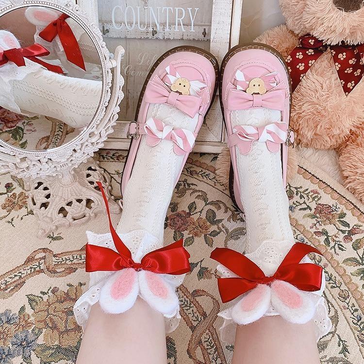 Lace Baby Bun Sockies - bunnies, bunny, bunny ears, feet, lace
