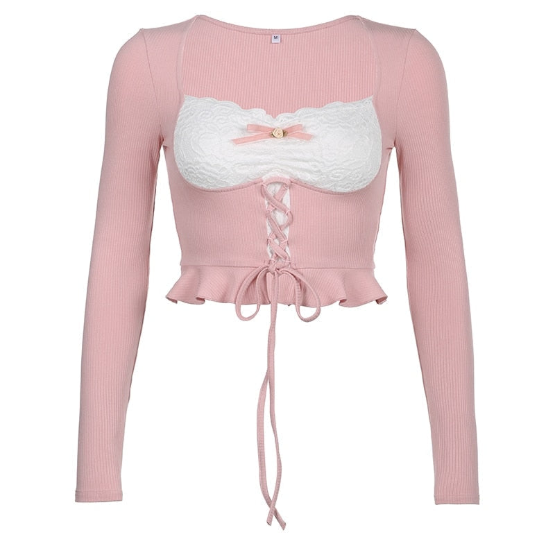Lace Knit Princess Sweater - coquette, dollette, fae, faecore, fairycore Kawaii Babe