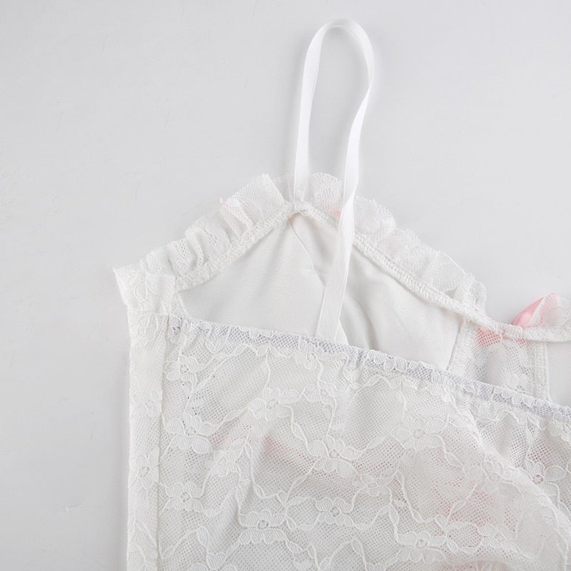 Lace Nymphette Crop Top - coquette, corsetry, crop top, tops, dollette
