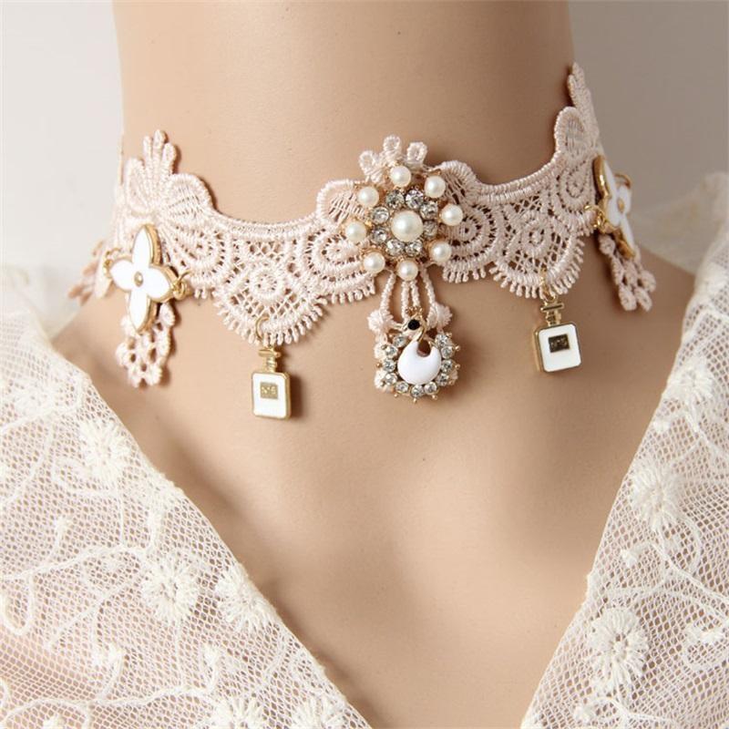 Lady in Lace Victorian Collar Choker Necklace Pearl | Kawaii Babe