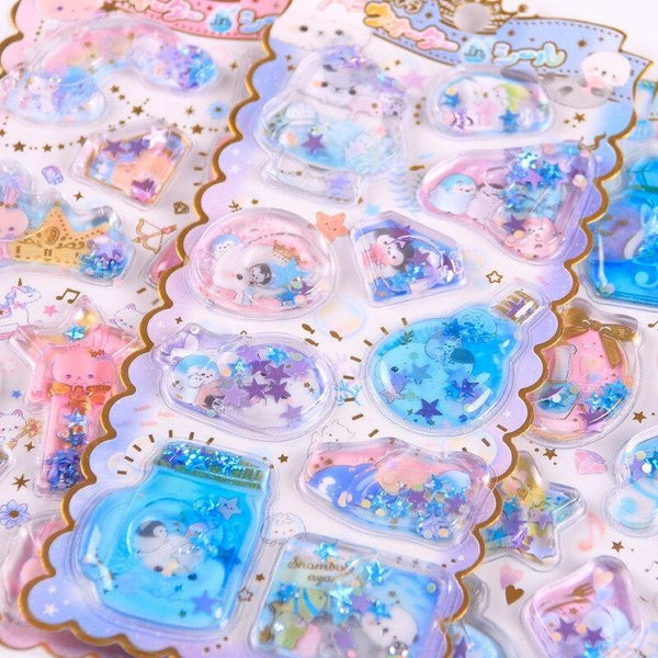 Liquid Glitter Stickers - One Piece - stickers