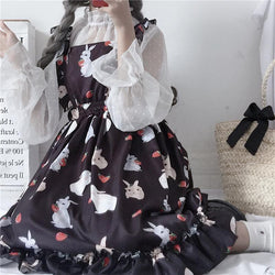 Little Bunny Rabbit Suspender Dress Kawaii Lolita
