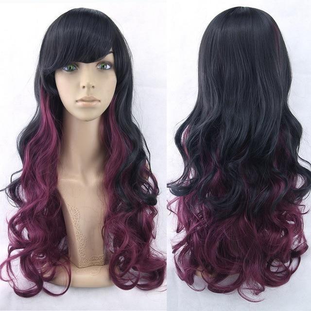Long Cotton Candy Wig - Red & Black - wig
