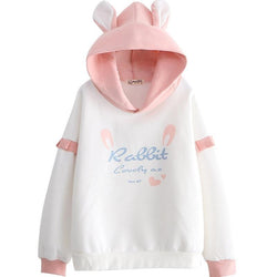Lovely Rabbit Hoodie - Pink bunny - sweater