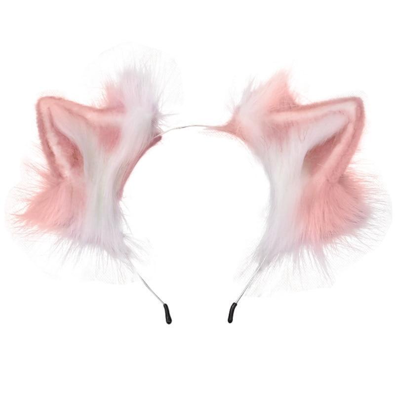 Luxurious Neko Ear Headband (10 Colors!) - Pink - cat, cat cears, fox, fox ears, head band