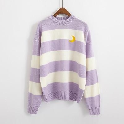 Magic Moon Knit Sweater - Lavender - sweater