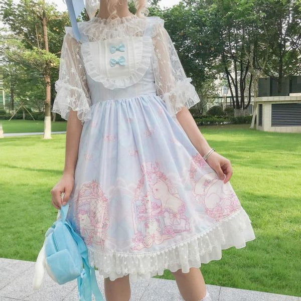 Cute Kitten JSK Sweet Lolita Dress Fairy Kei Kawaii