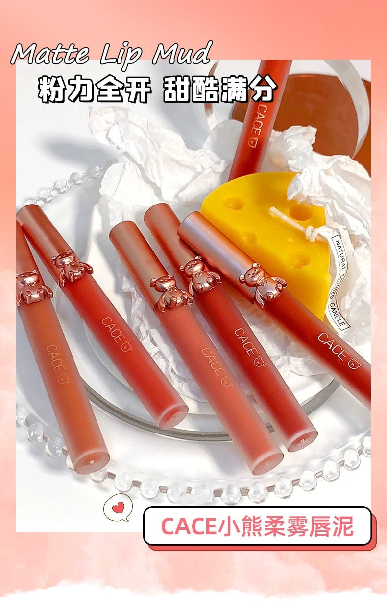 Matte Velvet Bear Liquid Lipstick - lip, lip gloss, lip stick, make up, make up brush Kawaii Babe
