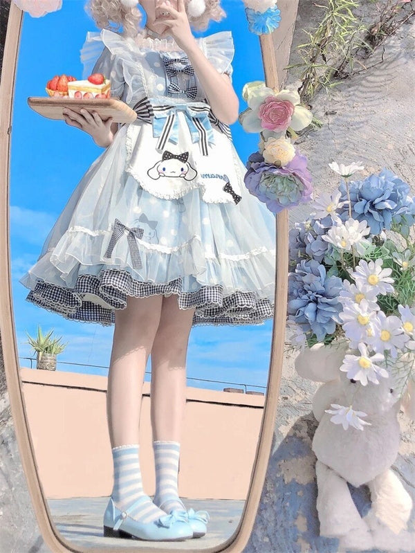 Melody & Cinna Lolita Dresses - Cinnamoroll w/ Apron & Overlay / S - dress