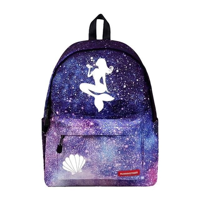 Kawaii Mermaid Backpack School Book Bag Cute Seashell Nautical Mythological Creature
