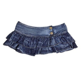 Micro Denim Mini Skirt Jean Pleated Skirt Sexy Cute | Kawaii Babe