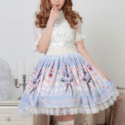 Milky Anime Print Skirt