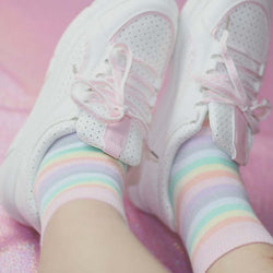 Kawaii Pastel Rainbow Ankle Socks Fairy Kei Fashion Milky Cute
