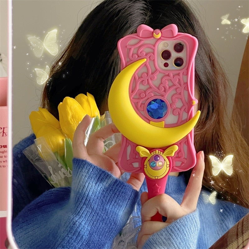 Moon Wand Rubber Pink Magica Phone Case Kawaii Babe Moon Wand Rubber Pink Magica Phone Case Kawaii Babe
