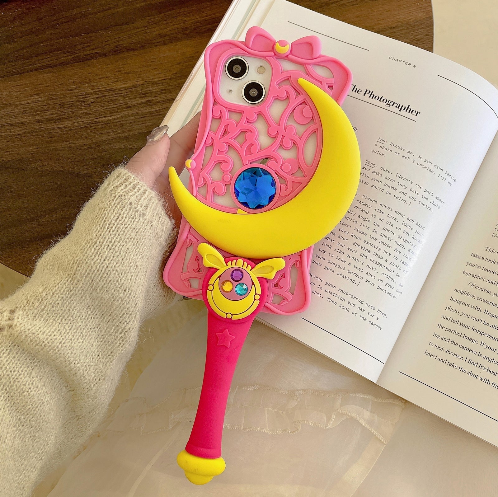 Moon Wand Rubber Pink Magica Phone Case – Kawaii Babe Moon Wand Rubber Pink Magica Phone Case – Kawaii Babe
