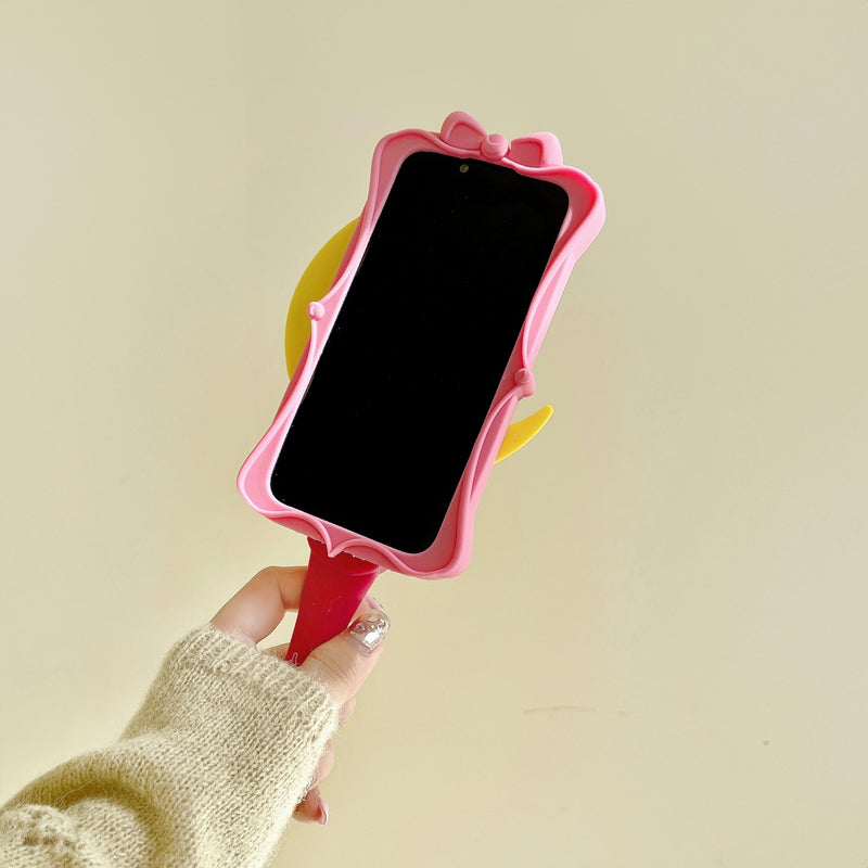 Moon Wand Rubber Pink Magica Phone Case – Kawaii Babe Moon Wand Rubber Pink Magica Phone Case – Kawaii Babe