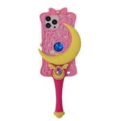 Moon Wand Rubber Pink Magica Phone Case – Kawaii Babe Moon Wand Rubber Pink Magica Phone Case – Kawaii Babe