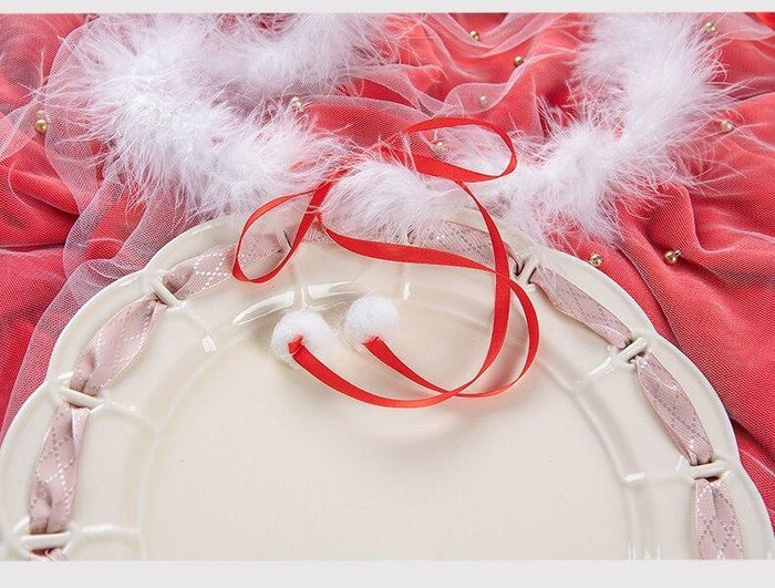 Mrs Clause Santa Fuzzy Red White Holiday Lingerie Christmas Set