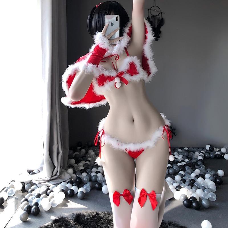 Mrs Clause Lingerie Set - With Stockings - christmas, christmas santa, festive, holiday, kiss my ass