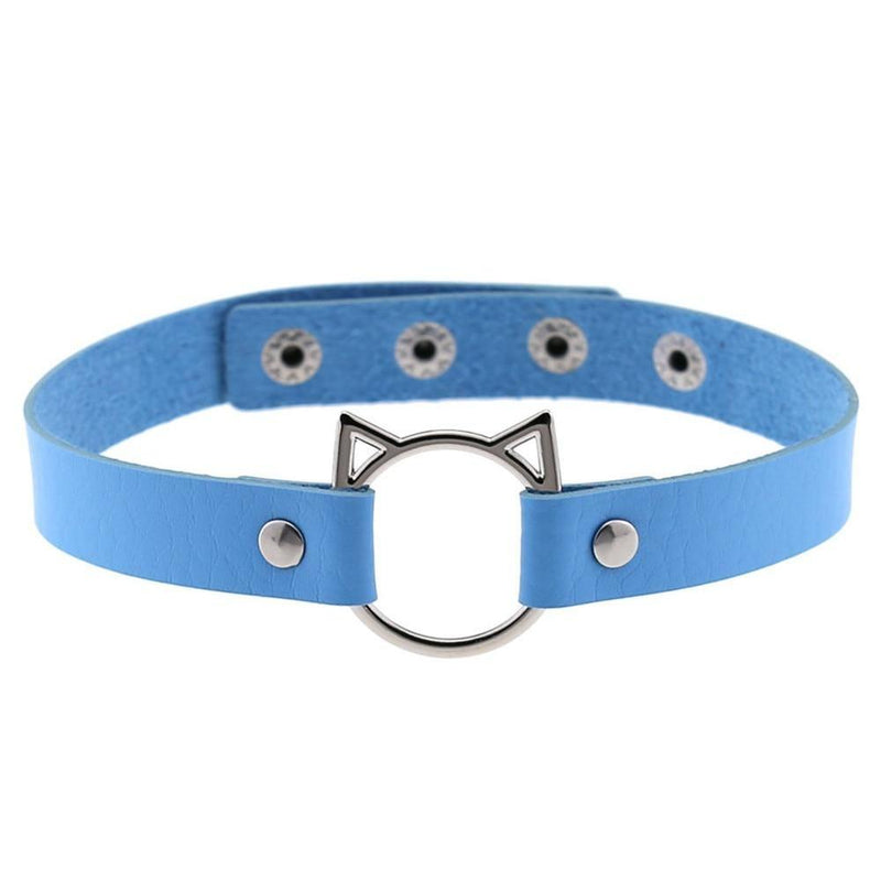 Neko Collar - Blue - cat, cats, choker, chokers, collar