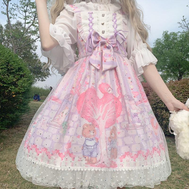 Neko Family Tree Bear JSK Lolita Dress Sweet Kawaii