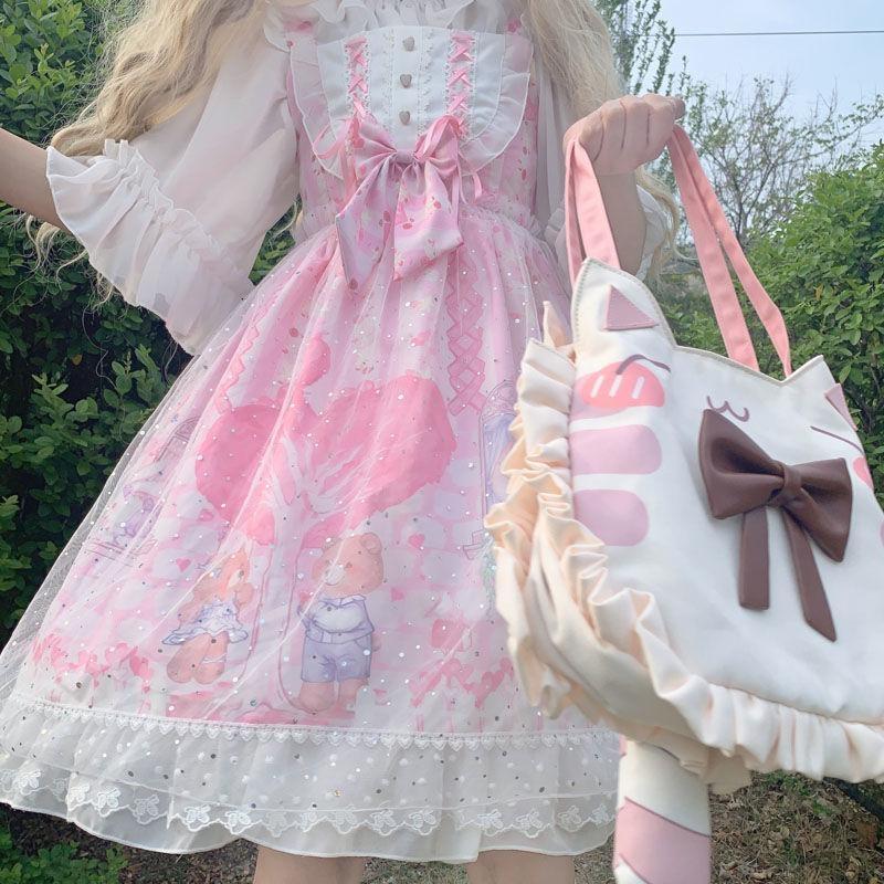 Bunny Cate Neko Kawaii Lolita Lace Up Tights – Sofyee