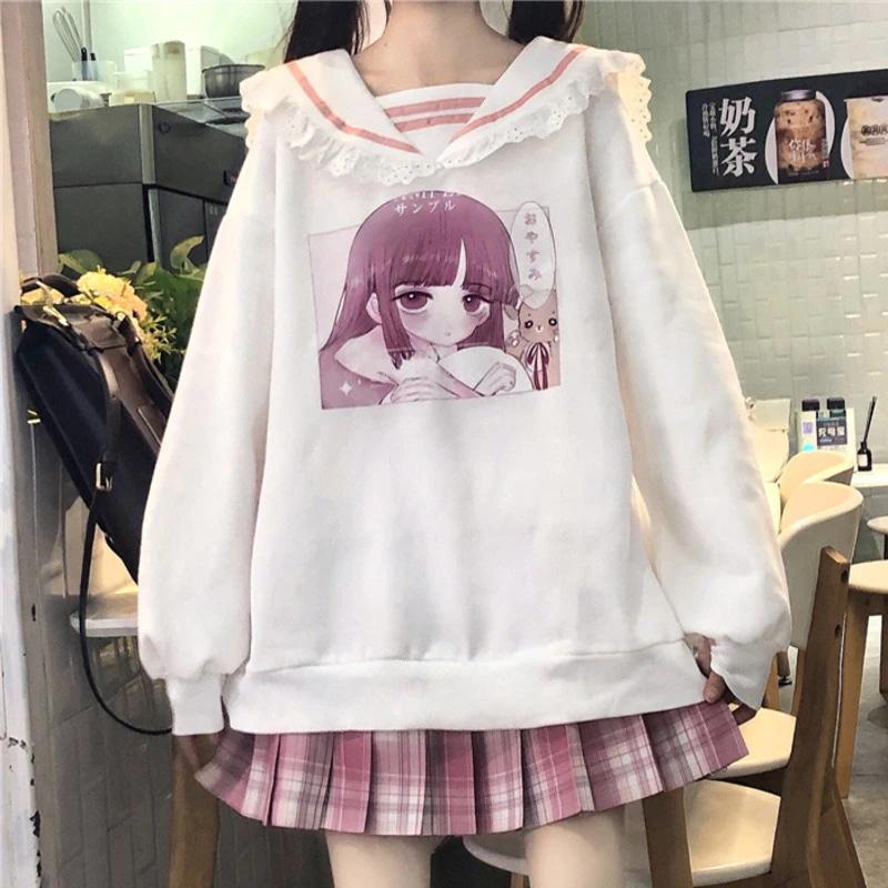 Otaku Baby Collared Sweatshirt - anime, anime girl, fairy kei, harajuku, hoodie sweater