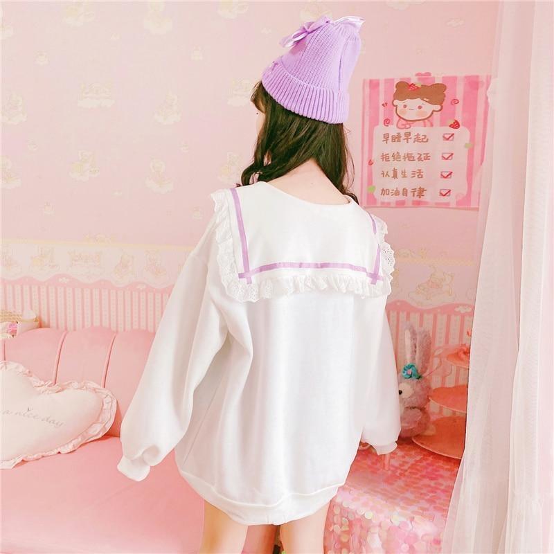 Otaku Baby Collared Sweatshirt - anime, anime girl, fairy kei, harajuku, hoodie sweater