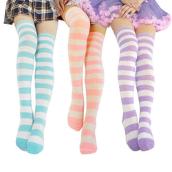 Pastel Striped Stockings - Socks