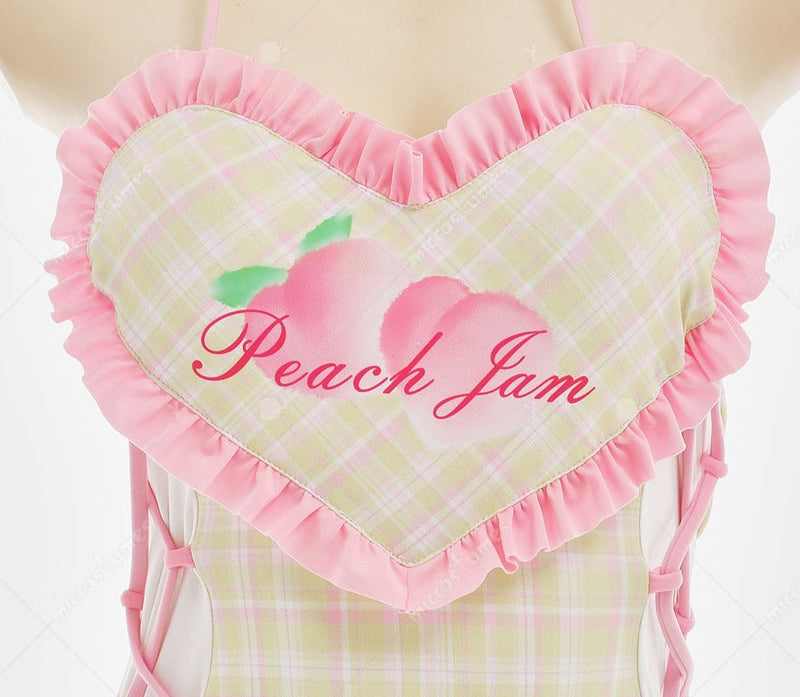 Peach Jam Onesie - abdl, adult onesie, bodysuit, bodysuits, cheerleading