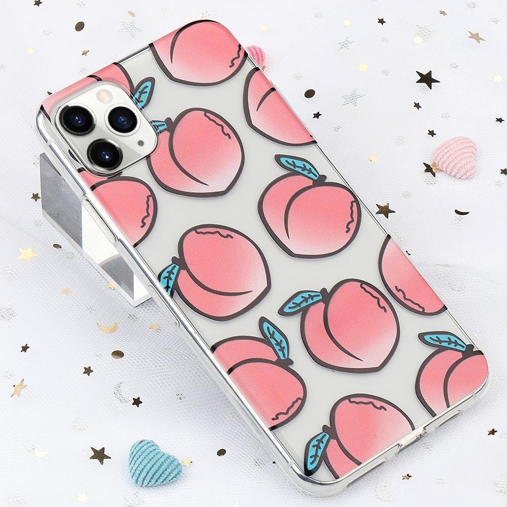 Transparent Peach Iphone Case Peachy Fruit Rubber 