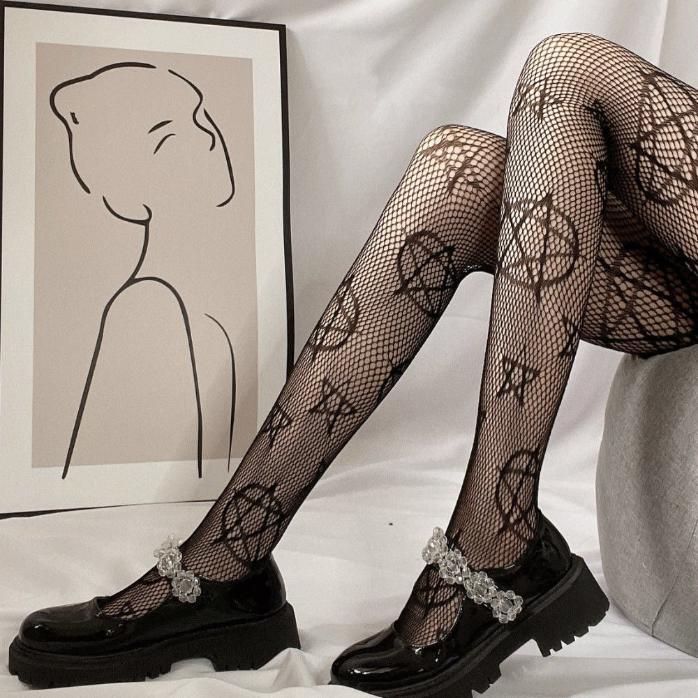 Gothic fishnet tights top