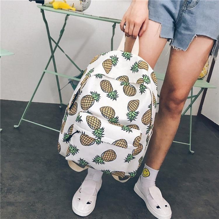 Kritiek slijm Memo Pineapple Backpack Book Bag Knapsack Fruit Tropical | Kawaii Babe