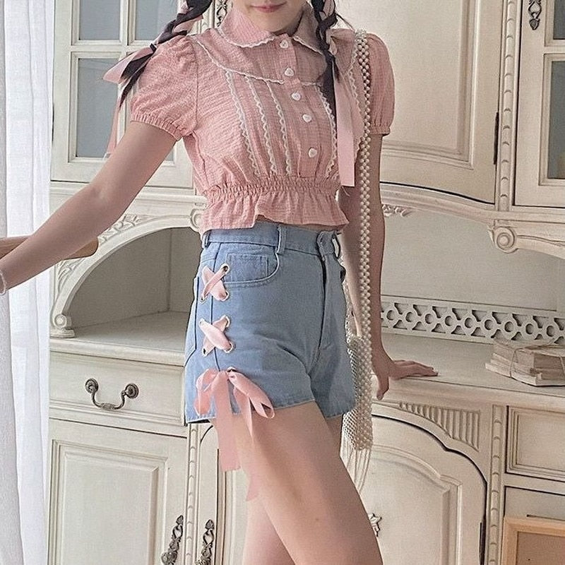 Pink Corset Shorts - Shorts
